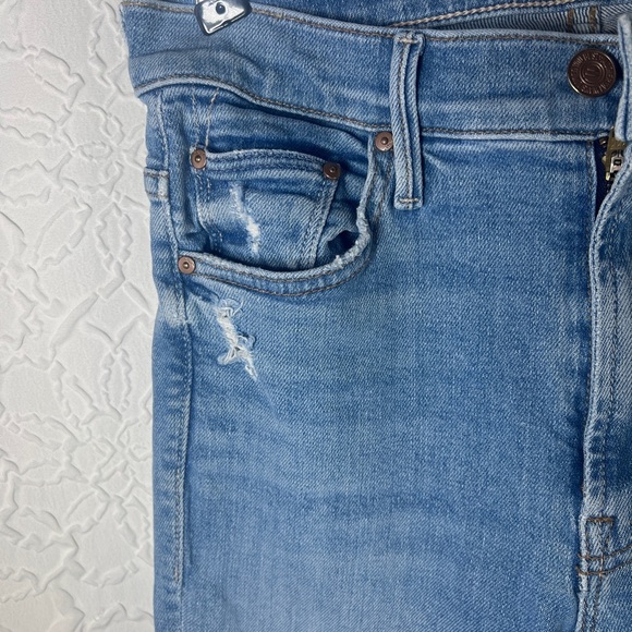 Mother the insider crop Step fray Distressed Light Blue Jeans - Picture 3 of 16